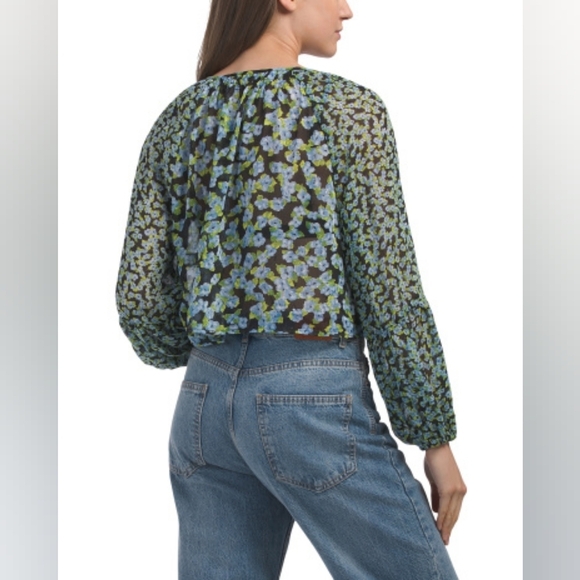 ZARA Floral Button-Front Sheer Blouse - Size M - NWT - Picture 4 of 4